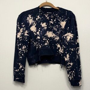 Blank NYC Black and Cream Splatter Sweatshirt